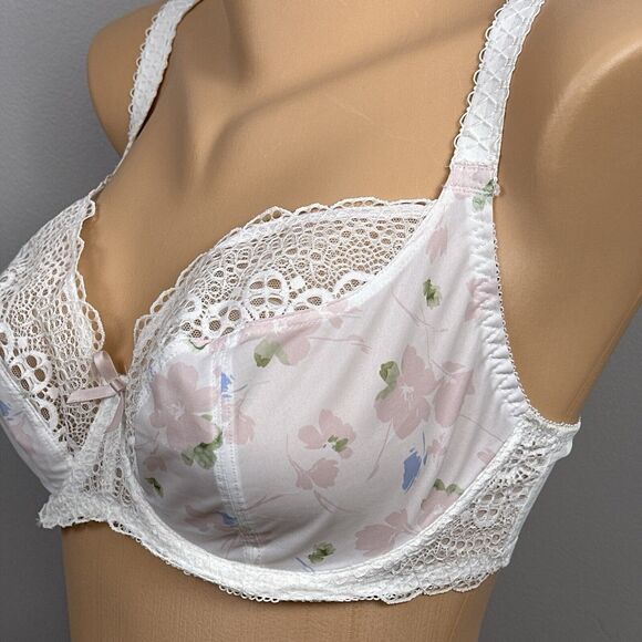 Freya Daydreaming Aa400802 Underwire Plunge Bra US Size 30H UK 30FF White Floral - Picture 3 of 8